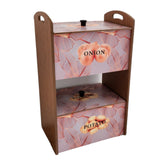 Çift Bölmeli Ahşap 48x21x16 cm Soğan Patateslik